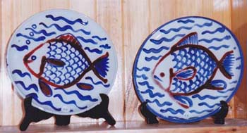 BlueWhite Plates Fish Dec