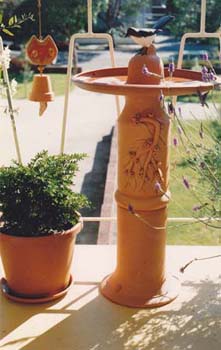 Terra Cotta Bird BAth (2)