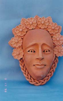 Terra Cotta Face for Candle (2)